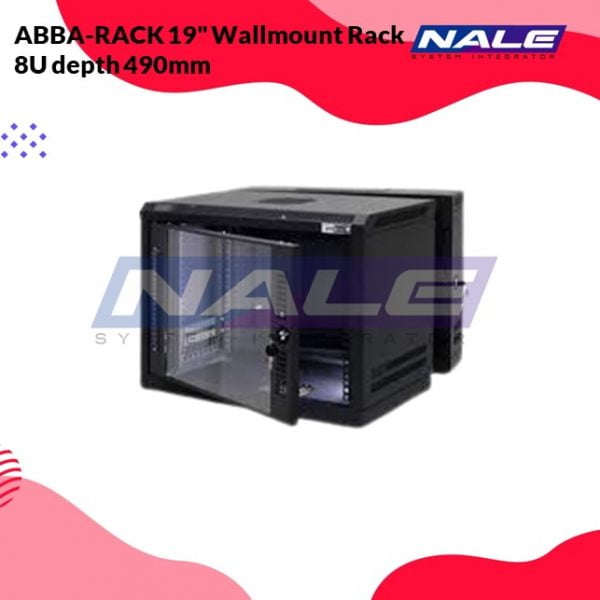 ABBA-RACK 19" Wallmount Rack Double Door 8U depth 490mm